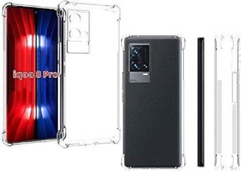 BRENZZ Back Cover for iQOO 8 Pro  (Transparent, Shock Proof, Silicon, Pack of: 1)