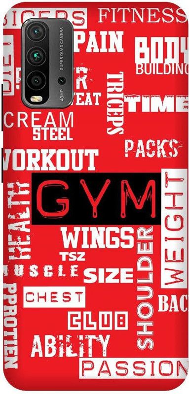 UMPRINT Back Cover for Redmi 9 Power Arms, Bodybuilding, GYM Printed Back Cover  (Multicolor, Hard Case, Pack of: 1)