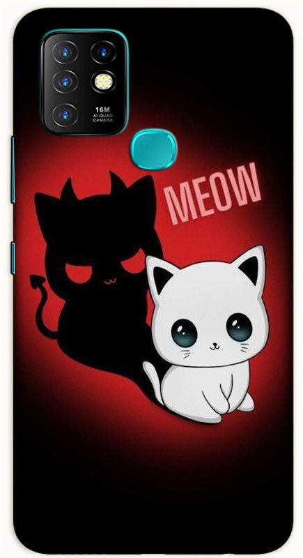 iprinto Back Cover for Infinix Hot 10 Hello Kitty Back Cover  (Red, Hard Case, Pack of: 1)