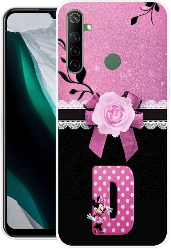 SIMAWAT Back Cover for Realme 5 Pro  (Pink, Black, Grip Case, Silicon, Pack of: 1)