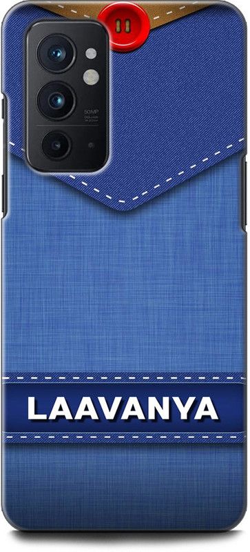WallCraft Back Cover for OnePlus 9RT 5G LAAVANYA NAME, L LETTER, BLUE, JEANS, ALPHABET, DESIGN  (Multicolor, Dual Protection, Pack of: 1)