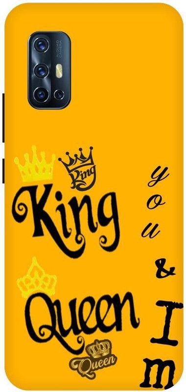 THE NARAYANA COLLECTIONS Back Cover for VIVO V17- 1919-KING,QUEEN,LOVE,COUPLE,FRIENDS  (Multicolor, Hard Case, Pack of: 1)