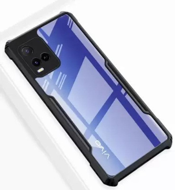 ShopGlobal Back Cover for Vivo Y21G  (Black, Transparent, Camera Bump Protector)