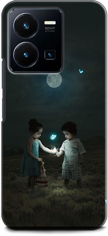 WallCraft Back Cover for Vivo Y35, V2205 LOVE, AMOR, ANIME, GIRL, BOY, MOON, BUTTERFLY  (Multicolor, Dual Protection, Pack of: 1)