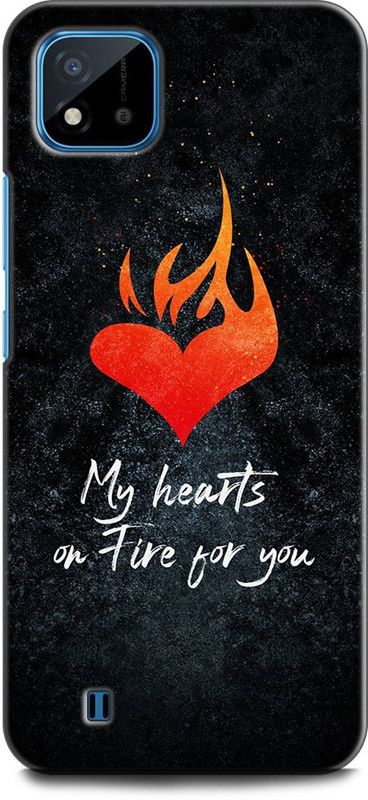 WallCraft Back Cover for Realme C20, RMX3063, RMX3061 MY HEART FIRE FOR YOU, LOVE, QUOTES, POSITIVE  (Multicolor, Dual Protection, Pack of: 1)