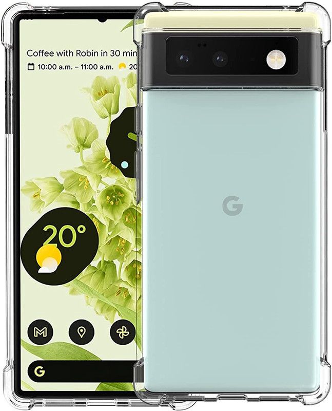 BRENZZ Back Cover for Google Pixel 6  (Transparent, Grip Case, Silicon, Pack of: 1)