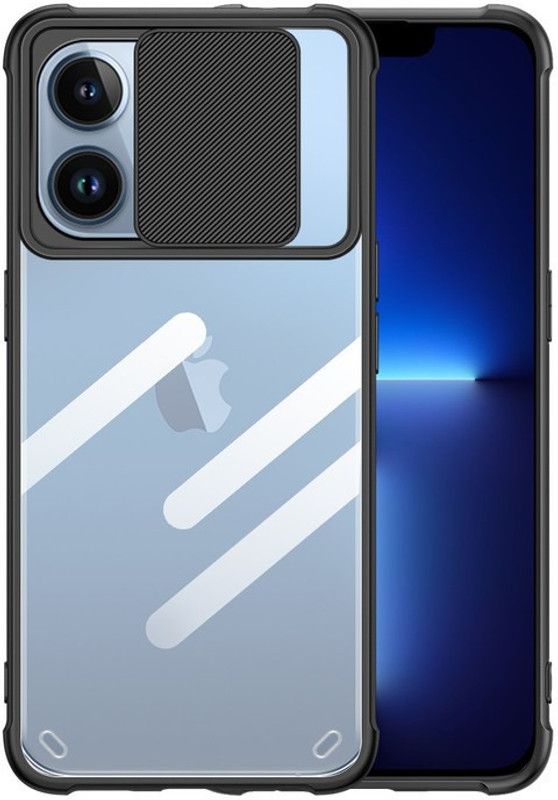Glaslux Back Cover for iPhone 13  (Black, Camera Bump Protector, Pack of: 1)