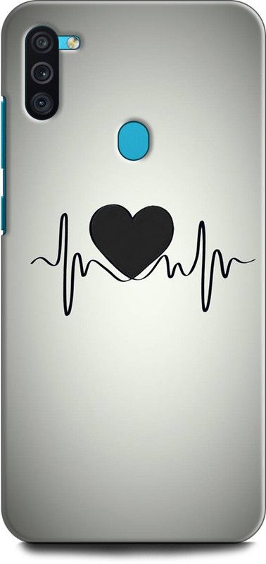 Afterglow Back Cover for SAMSUNG Galaxy M11 HEARTBEAT, A, LATTER A, LOVE, HEART  (Multicolor, Shock Proof, Pack of: 1)