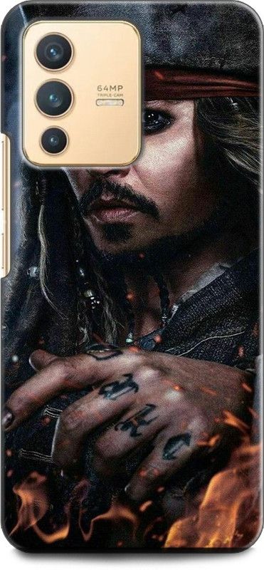 INDICRAFT Back Cover for Vivo V23 Pro 5G, V2132 CAPTAIN JACK SPARROW, PIRATES OF THE CARIBBEAN  (Multicolor, Shock Proof, Pack of: 1)