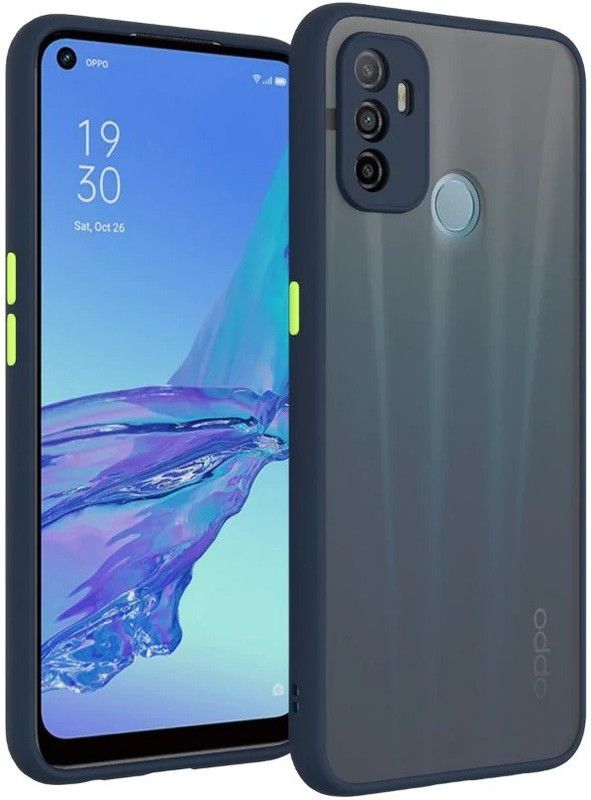 KrKis Back Cover for Oppo A53, Oppo A33  (Blue, Grip Case, Silicon, Pack of: 1)