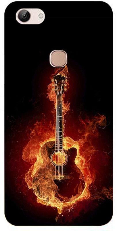 METOO Back Cover for Vivo 1802, Fire Guitar Design Back Cover Print : 11  (Multicolor, Dual Protection, Silicon, Pack of: 1)