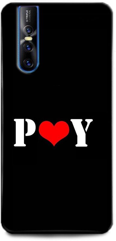 Afterglow Back Cover for Vivo V15 Pro P Y, P LOVES Y, NAME, LETTER, ALPHABET, PY LOVE, HART  (Multicolor, Shock Proof, Pack of: 1)
