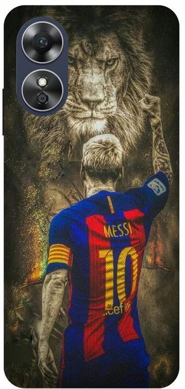 Dimora Back Cover for OPPO A17, MESSILIONEL FOOTBALL MESSI LOGO  (Brown, Hard Case, Pack of: 1)