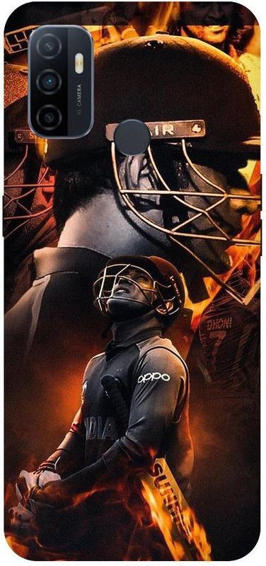 THE NARAYANA COLLECTIONS Back Cover for OPPO A53-CPH2127-DHONI,MSD,IPL,CSK,INDIAN,CRICKETER  (Multicolor, Hard Case, Pack of: 1)