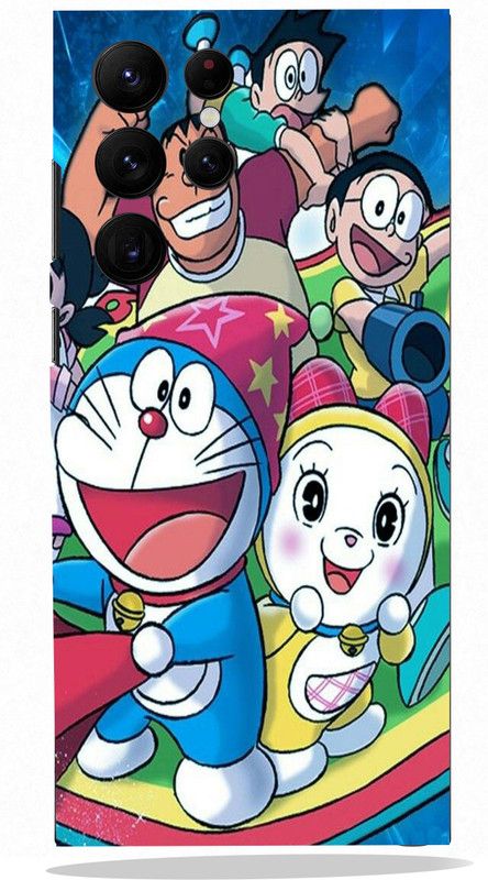 BUGGU Doraemon Team Mobile Back Skin Guard, Doraemon Team, SAMSUNG S22 ULTRA Mobile Skin  (Doraemon Team Skin With High Matte Finish.)