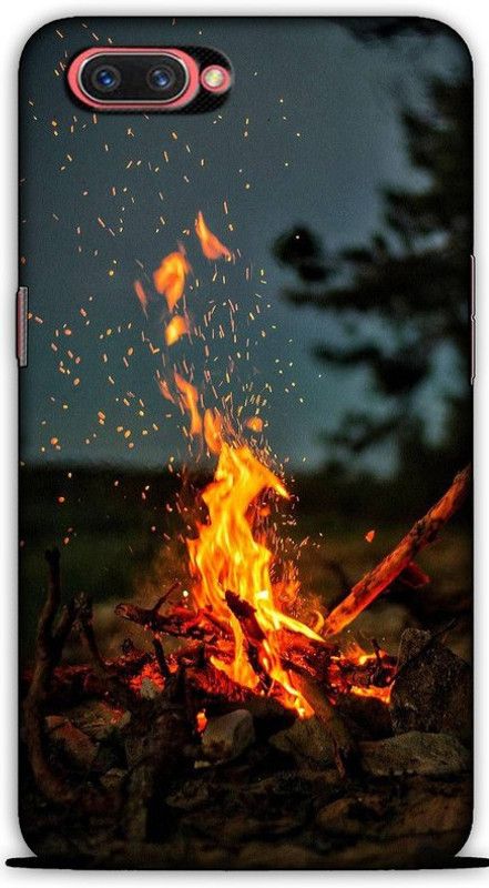 CROKIAN Back Cover for Oppo A3s Fire Design Back Cover  (Multicolor, Hard Case, Pack of: 1)