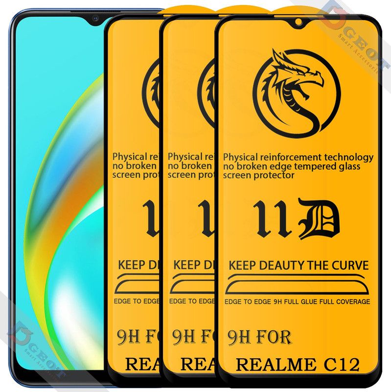 Dgeot Edge To Edge Tempered Glass for Realme Narzo 20 |With Easy Installation Kit|Impact Absorb|Full Adhesive Glass|  (Pack of 1)