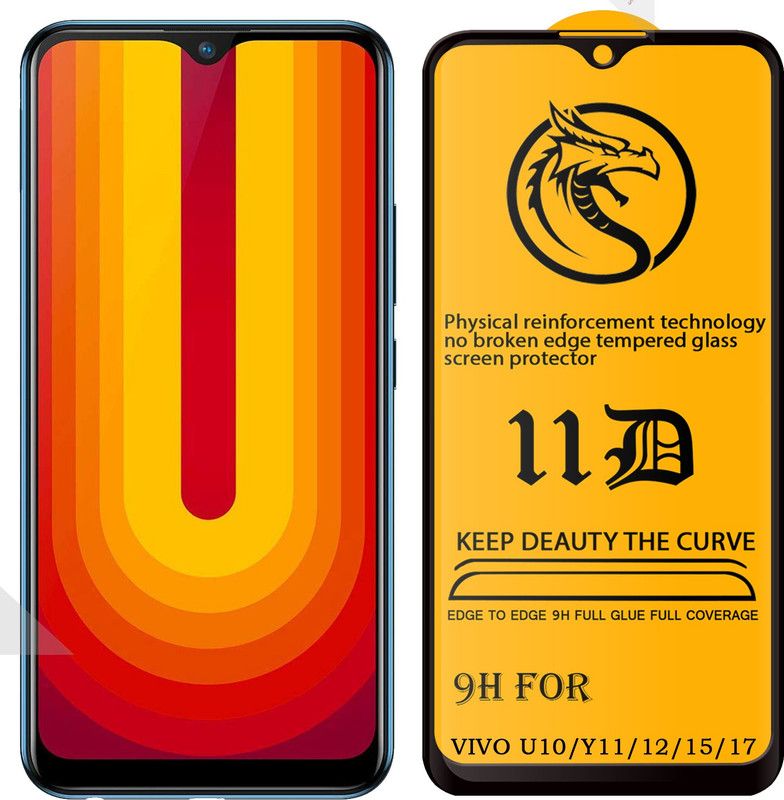 Asgeot Edge To Edge Tempered Glass for Vivo Y17  (Pack of 1)