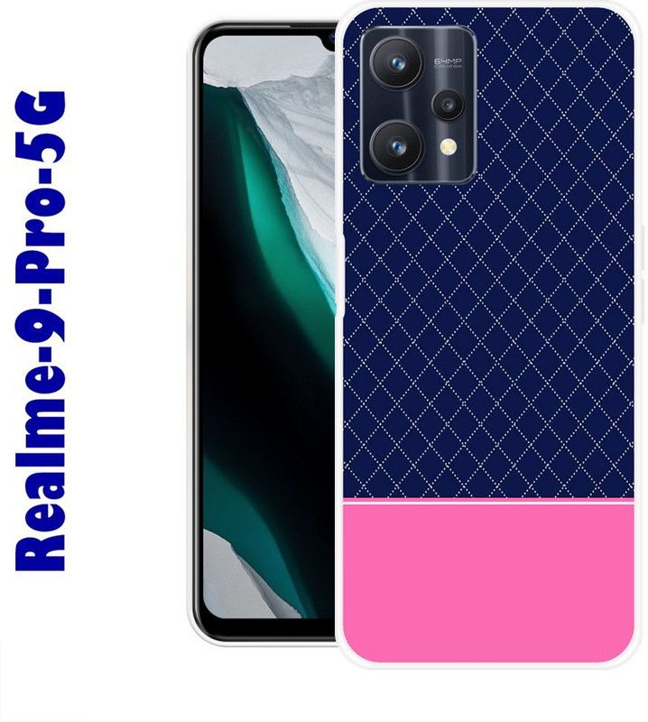 CellWorld Back Cover for Realme 9 Pro 5G  (Blue, Pink, Grip Case, Silicon)