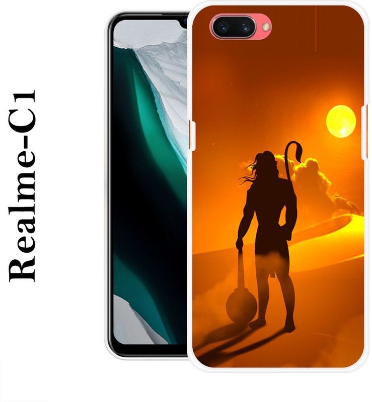 JATLAND Back Cover for Realme C1  (Orange, Black, Grip Case, Silicon)