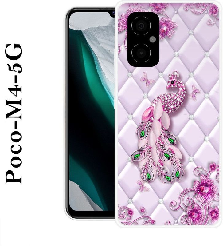 KLC Back Cover for Poco M4 5G  (Pink, Grip Case, Silicon)