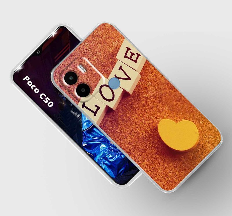 Artage Back Cover for POCO C50  (Orange, Silicon, Pack of: 1)