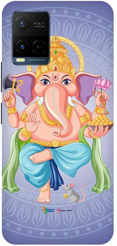 COVERJET Back Cover for VIVO T1X- V2143-LORD- GANESHA- GANPATI- BABA- GAJANAND  (Multicolor, Hard Case, Pack of: 1)