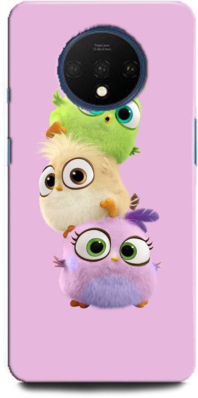 INDICRAFT Back Cover for OnePlus 7T ANGRY BIRDS, CUTE BIRDS, CAETOON, ABSTRACT, FREE BIRDS  (Multicolor, Hard Case, Pack of: 1)