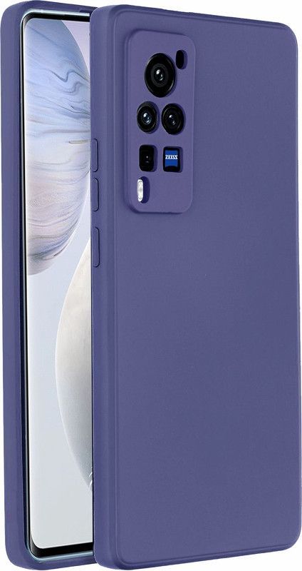 LIRAMARK Back Cover for Vivo X60 Pro, Liquid Silicone with Inner Microfibre  (Blue, Shock Proof, Silicon, Pack of: 1)