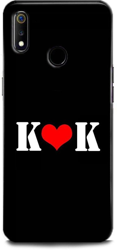Afterglow Back Cover for Realme 3 K K, K LOVES K, K NAME, LETTER, ALPHABET, KK LOVE, HART  (Multicolor, Shock Proof, Pack of: 1)
