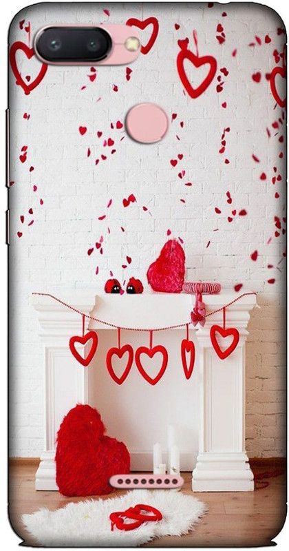 CROKIAN Back Cover for Redmi 6 Red heart Back Cover  (Multicolor, Hard Case, Pack of: 1)