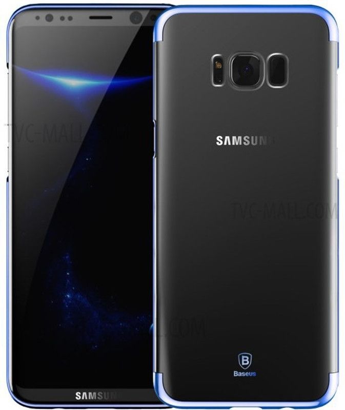 Midkart Back Cover for Samsung S8 100% Baseus Original Transparent Blue Border Hard Cover  (Blue, Transparent, Shock Proof, Pack of: 1)