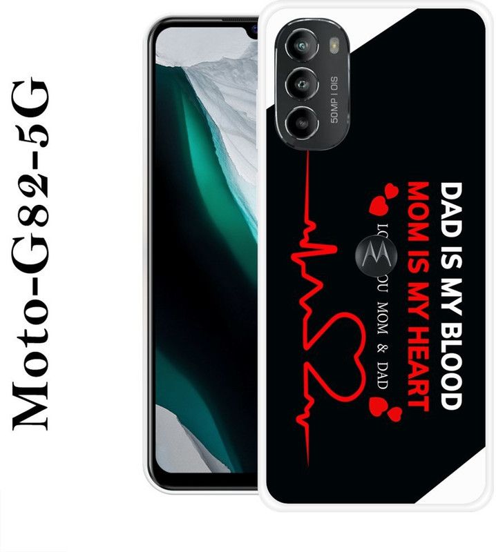 BAGRA Back Cover for Motorola Moto G82 5G  (Black, White, Grip Case, Silicon)