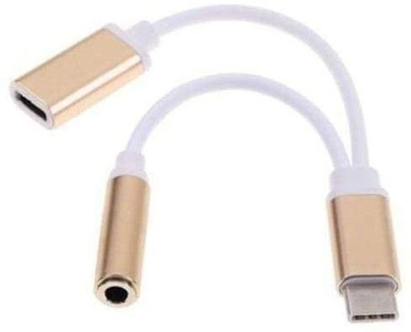 Wonder World Sable Gold ™XXI-HRD-19-Type-C to 3.5mm Headphone Jack Adapter, Aux Audio Phone Converter  (Android, IOS)
