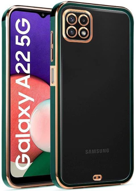 Apurb store Back Cover for Samsung Galaxy A22 5G Case, Clear Soft TPU Plating Bumper Anti-Scratch  (Green, Shock Proof, Silicon, Pack of: 1)