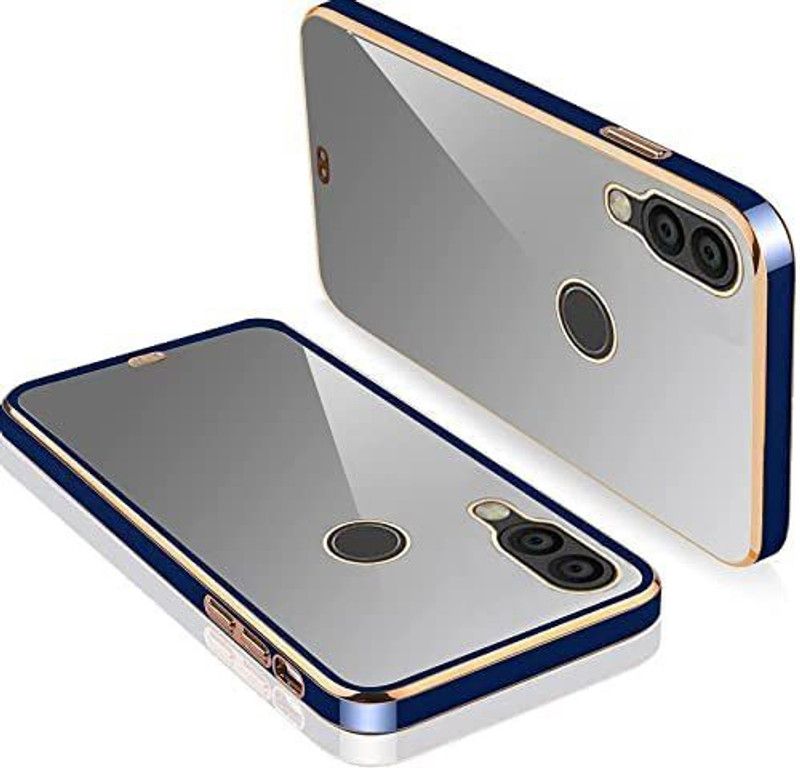 Urban Tech Back Cover for Xiaomi Redmi Note 7 |Electroplated Silicon Golden Plating Crystal Clear Case  (Blue, Grip Case, Pack of: 1)