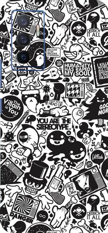 Mclaxa Doodle Art Back Skin Guard, Doodle Art, Vivo V23e Mobile Skin  (Doodle Art With Super Matte Finish)