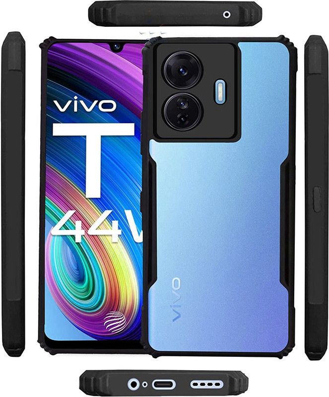 Lilliput Back Cover for Vivo T1 44w  (Black, Pack of: 1)