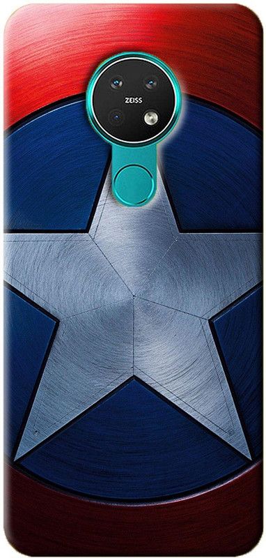 NDCOM Back Cover for Nokia 7.2 Avengers Captain America Shield Printed  (Multicolor, Hard Case, Pack of: 1)