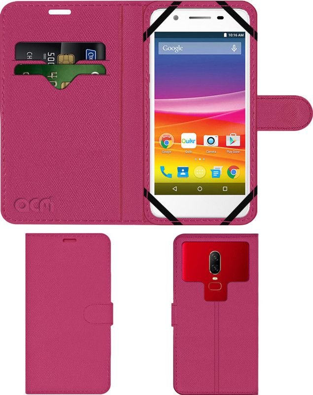 ACM Flip Cover for Micromax Canvas Knight 2 E471  (Pink, Cases with Holder)