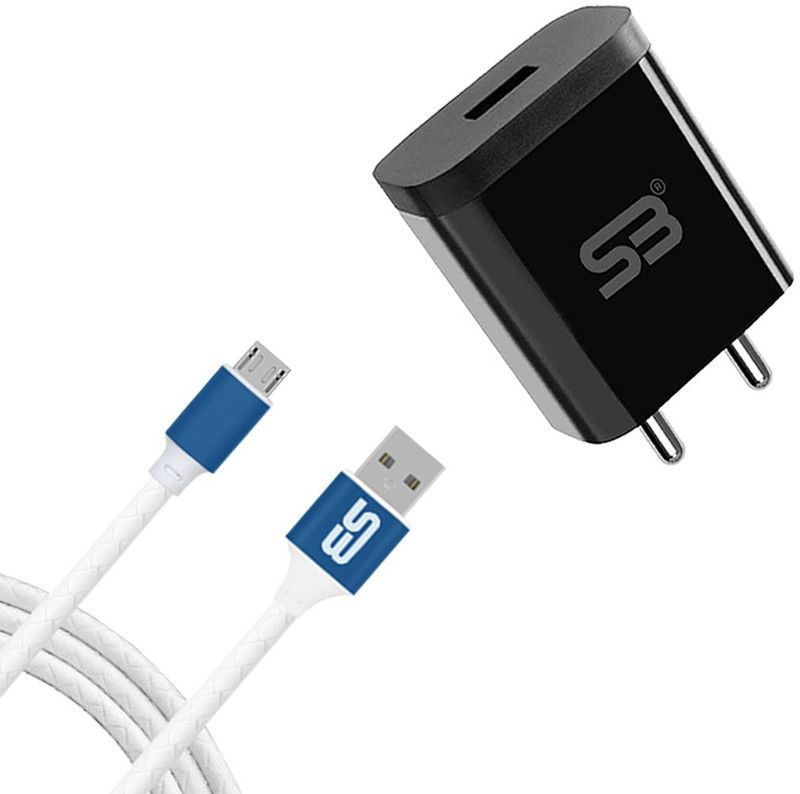 SB 12 W NA 3.4 A Mobile Wall Charger 12W with Micro USB Cable Charging Adapter Travel charger MIBLU-349 Charger with Detachable Cable  (Black, Cable Included)