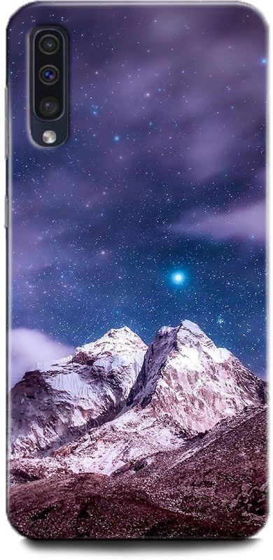 INDICRAFT Back Cover for Samsung Galaxy A30s MOUNTAIN, SPACE, STARS, BLUE TEXTURE, SNOW  (Multicolor, Hard Case, Pack of: 1)