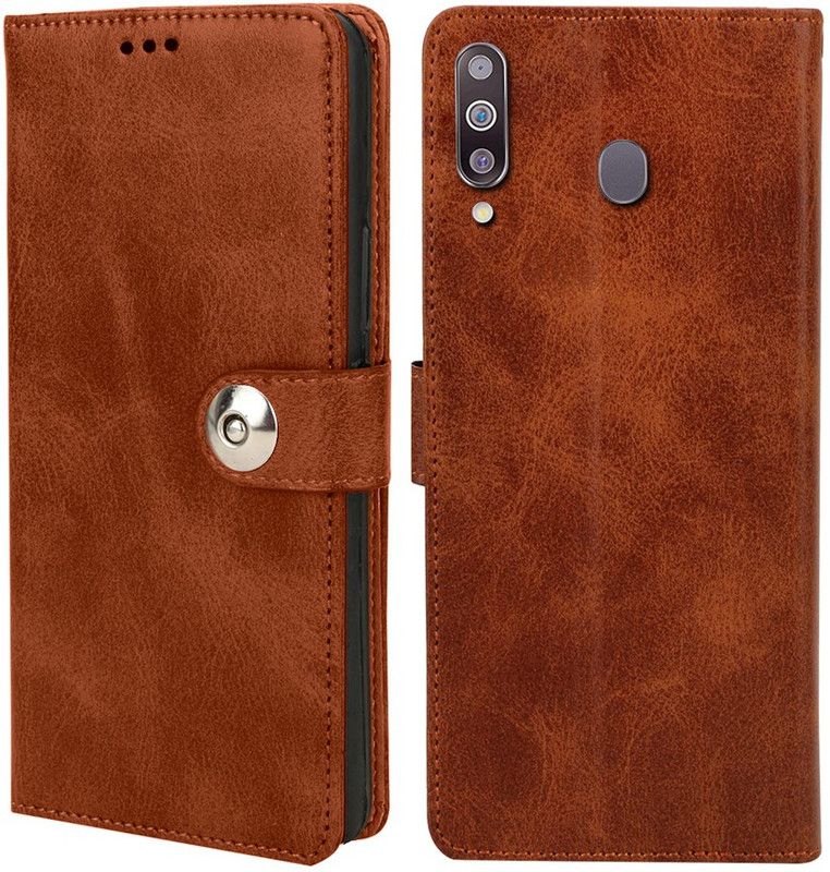 Winkel Flip Cover for Samsung Galaxy M30  (Brown, Cases with Holder, Pack of: 1)