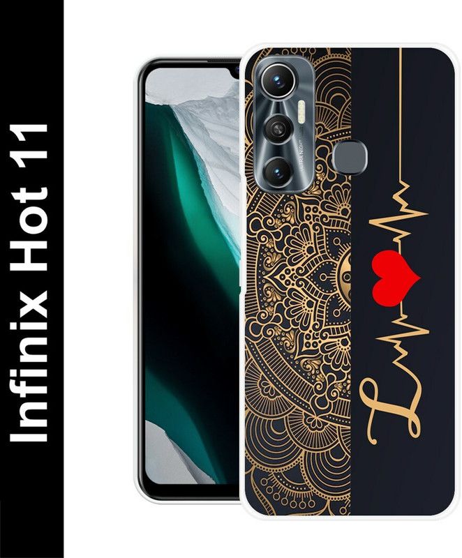 Cravation Back Cover for Infinix Hot 11  (Black, Brown, Silicon, Pack of: 1)