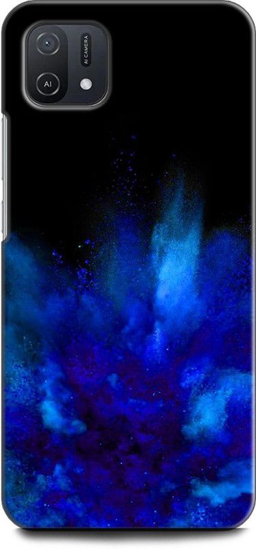 INDICRAFT Back Cover for OPPO A16K, CPH2349 BLUE, BLACK, BLUE COLOR, POWDER, ABSTRACT ART  (Multicolor, Shock Proof, Pack of: 1)