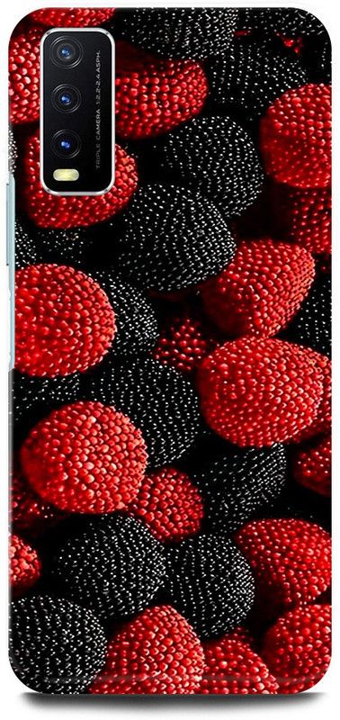 play fast Back Cover for Vivo Y12s, V2033 STRAW, BERRY, GALAXY, RED, BLACK  (Red, Hard Case, Pack of: 1)
