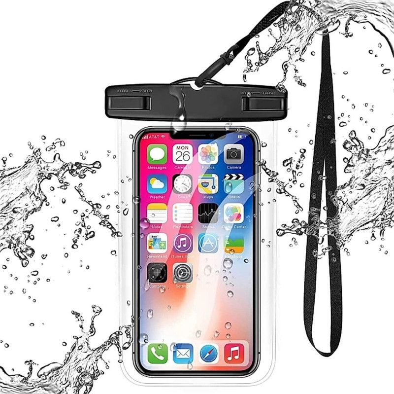 MJ Hub Pouch for Pouch Fits All Mobile phones  (Black, Transparent, Orange, Waterproof, Pack of: 1)