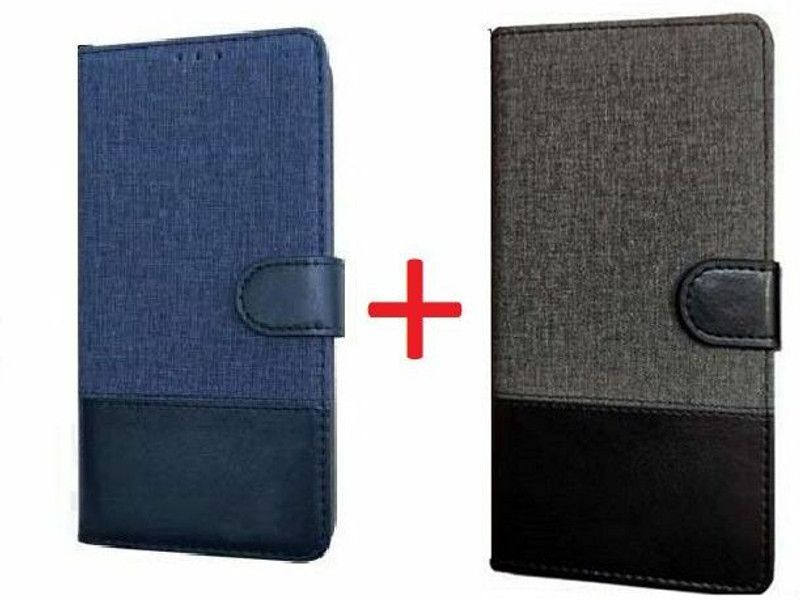RharanxyN Flip Cover for MOTOROLA Edge 30 Fusion  (Black, Blue, Shock Proof, Pack of: 2)