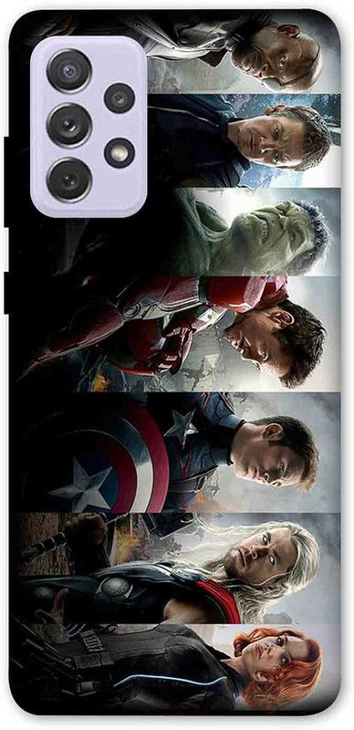 NDCOM Back Cover for Samsung Galaxy A72 All Heroes Printed  (Multicolor, Hard Case, Pack of: 1)