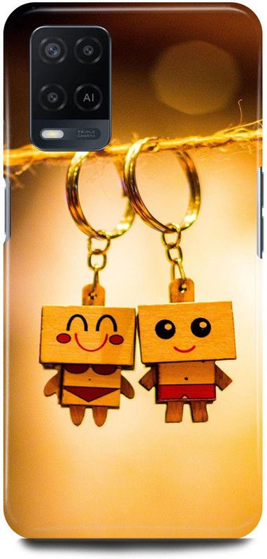FRONK Back Cover for OPPO A54, CPH2239, KEY, CHAIN, COUPLE, LOVE  (Gold, Hard Case, Pack of: 1)